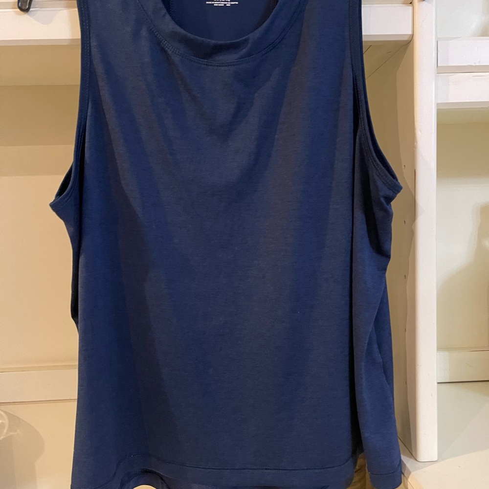 Avita Blue Relaxed Muscle Tee with Cut Out Design